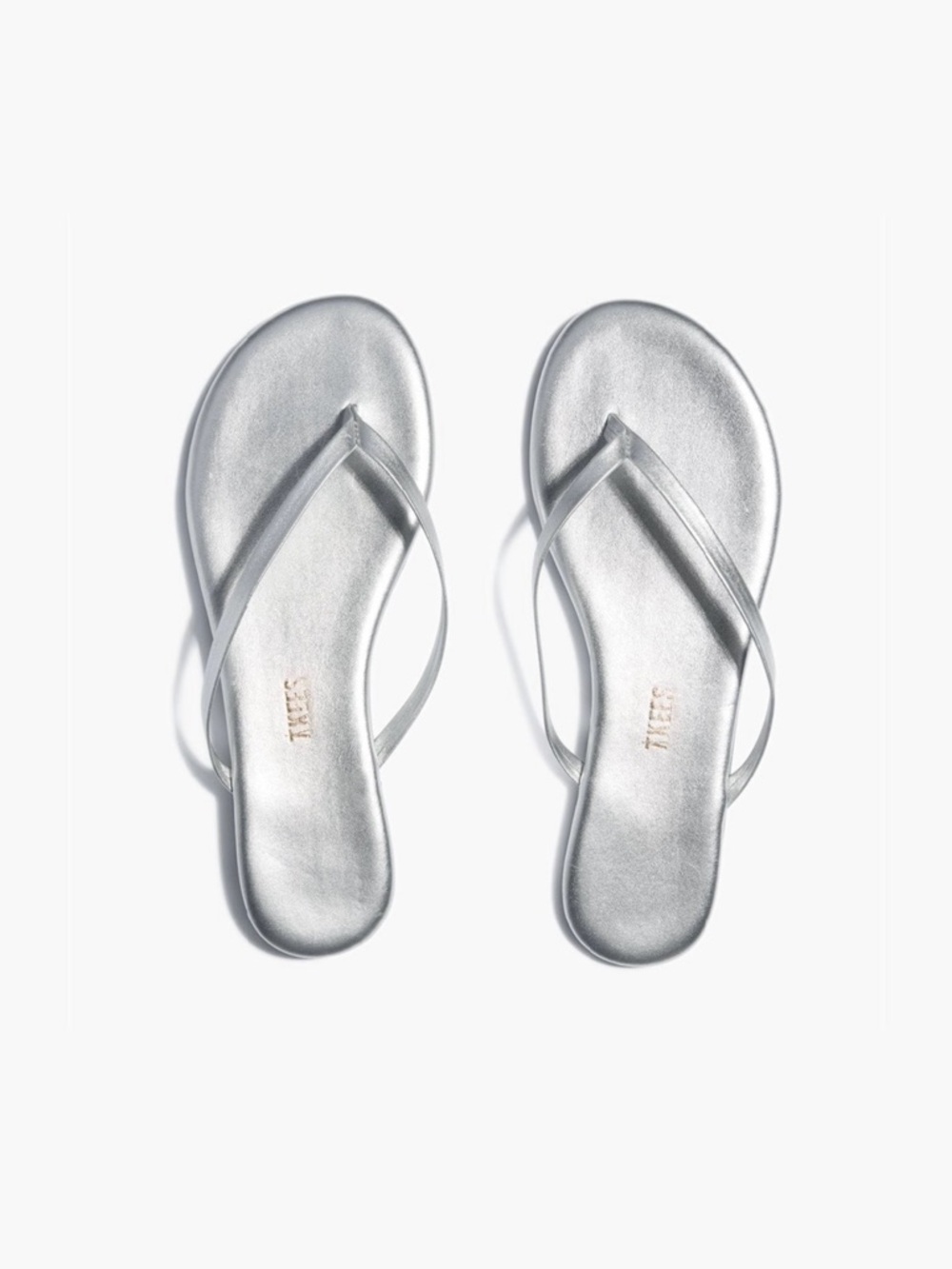 TKEES Metallic Silver Minimalist Thong Sandals
